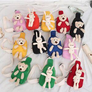 J2K 곰돌이 인형 슬링백 가방 아동 키즈 유아 어린이집 보조 소풍