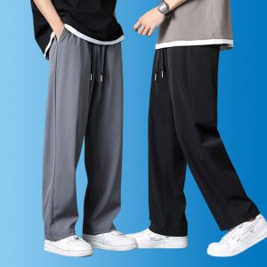 남성 빅사이즈 여름 남자 팬츠 경량 밴딩 와이드 슬랙스