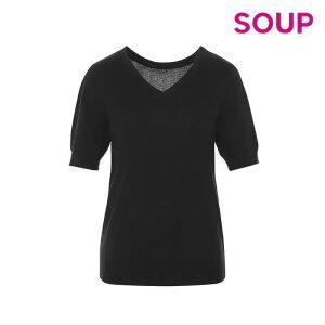 브이넥 스트라이프 반팔 니트 (SZ4SK91)