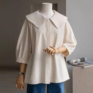 (안나앤플러스) 벨로 플리츠 블라우스[셔츠DGD73] 빅사이즈