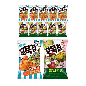 오리온 꼬북칩 말차초코맛 M 68g, 6개 + 카라멜팝콘맛, 72g,6개