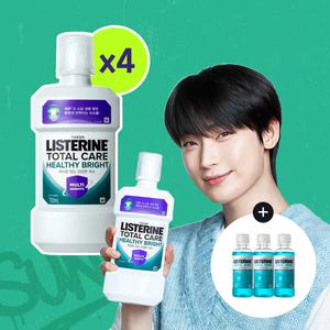 리스테린 토탈케어 헬씨 브라이트 750ml, 4개 + 증정(쿨민트 100ml, 3개)