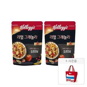 켈로그 리얼 그래놀라 400g, 2개+증정(리유저블백 빨강, 1개)