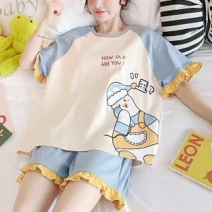 쉬블림로브 (반팔+}반바지) 여성 홈웨어 캐릭터 잠옷 세트 GGWD0522