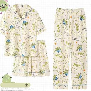 쉬블림로브 3피스(반팔+반바지+긴바지) 여성 홈웨어 우주인 잠옷 세트 GWD0421