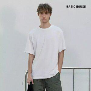 (최초가:39,900원)베이직하우스 쿨 아스킨 세미오버핏 라운드넥 반팔티