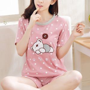 쉬블림로브 (반팔+}반바지) 여성 홈웨어 캐릭터 잠옷 세트 GGWD0555