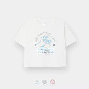 [지오다노주니어] 03395530 여아 코튼 저지 프린트 반팔티