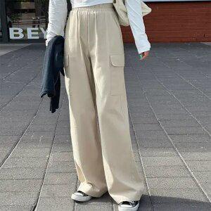 유스 와이드 카고 밴딩 팬츠 여름 여성 카고바지 데일리룩