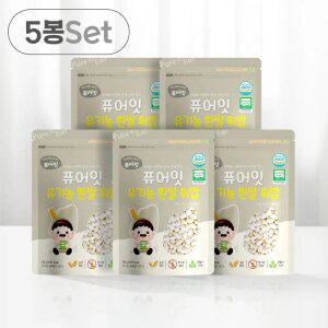퓨어잇 유기농 백미 아이 과자 흰쌀 튀밥 5봉세트 아기 간식 유아