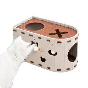 고양이 집 나무 구멍 밀폐형 고양이 숨숨집