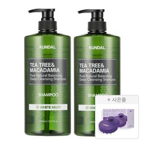쿤달 딥 클렌징 지성샴푸 화이트머스크 1058ml, 2개+증정(스칼프 마사지 샴푸 브러쉬,