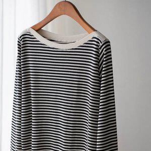 (안나앤플러스) 엘리 보트넥 스트라이프 티셔츠[티셔츠DYK73] 빅사이즈