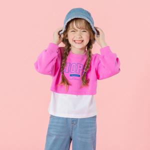 [아이러브제이] 호프 크롭 레이어드 맨투맨 티 JXSTO22