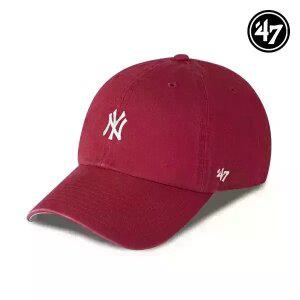 47브랜드 뉴욕 양키스 NY 스몰 로고 MLB 엠엘비 볼캡 야구 모자 다크 레드 B-BSRNR17G
