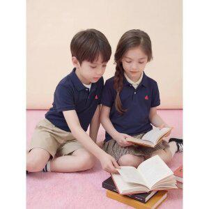 [BEANPOLE KIDS] [Essential] 피케 카라 반소매 티셔츠 - 네이비 (BI6242UE3R)