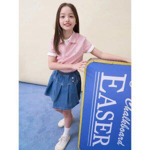 [BEANPOLE KIDS] [Essential] 피케 카라 반소매 티셔츠 - 라이트 핑크 (BI6242UE3Y)