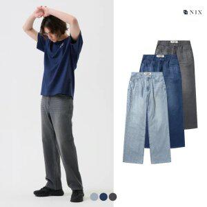 [NIX]남) 린넨데님 GREY/DM톤/ML톤 워싱 루즈 스트레이트 (LNTMCDE153M)
