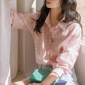 [JUST BETTER] 플로리 카라 블라우스