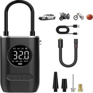 포스잇 무선 휴대용 에어펌프 자동차 오토바이 자전거 타이어 공기 주입기