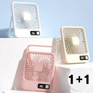 [2개세트] 5단 조절 스퀘어 탁상용 미니 선풍기 손풍기 (3color)