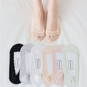 여성용 논슬립 미끄럼방지 덧신 레이스 양말 단화 구두 페이크삭스 봄 여름 가을 패션
