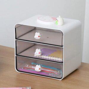 와이드 귀여운 토끼 손잡이 데스크 정리함 오거나이저 책상 문구 정리