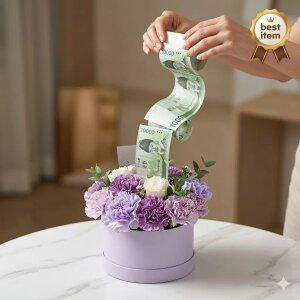 돈나오는 비누꽃 케이크 상자 용돈박스 어버이날 부모님 돈선물 여자친구 생일 이벤트