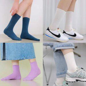 국산 고급 면 여성 패션 데일리/롱/골지/무지/컬러 양말 3켤레