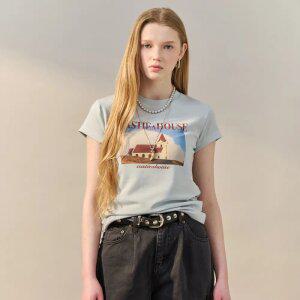 [MAXZA] 빈티지 무드 그래픽 레터링 반팔 티셔츠