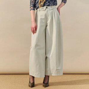 [MAXZA] 핀턱 폴딩 와이드 코튼 팬츠