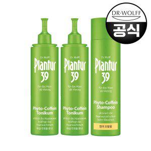 [쇼핑백 증정] 플란투어39 파이토 카페인 헤어토닉 200ml 2개 + 염색모 샴푸 250ml