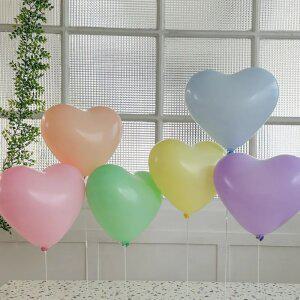 꾸미벌룬 파스텔 하트 풍선 스탠딩 테이블 홈파티 장식 세트
