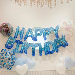 꾸미벌룬 엘사 생일 가랜드 풍선 눈꽃 파티 장식 세트