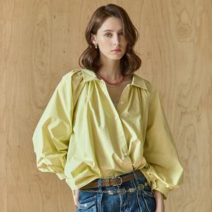 [MAXZA] 벌룬 벨소매 크롭 셔츠 블라우스