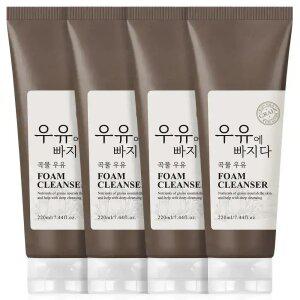 우유에빠지다 우유 폼클렌징 곡물/녹차 220ml 4개