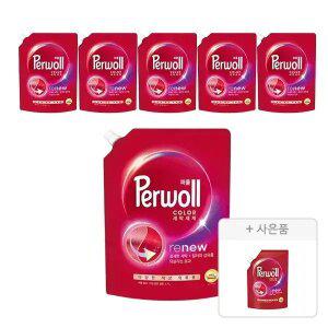 퍼울 컬러 리필 1.7L, 6개 + 증정(세탁세제 (컬러, 다양한 색상 의류용), 300 ML, 1개