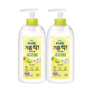 피죤 퓨어 기름싹 주방세제 레몬라임향 700ml, 2개