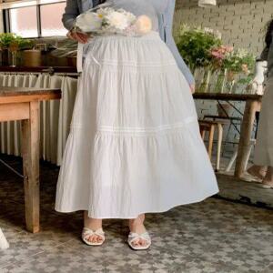 플로브 밴딩 캉캉 플레어 롱 스커트 sk7102