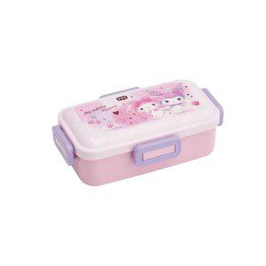 마이멜로디&쿠로미 러브러브 돔형 1단 사면 결착 도시락 530ML / 캐릭터 피크닉 파우치