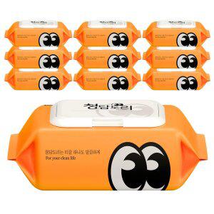청담도리 시그니처 오렌지 휴대용 물티슈 60gsm 신생아 캡형  20매 10팩