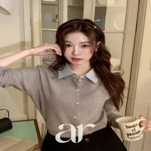 (레이어드한듯/일체형/다양한코디) 포앤 셔츠 레이어드 긴팔 니트 가디건 cd3592