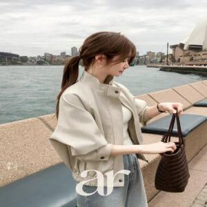 (MADE/브랜드퀄리티/레더입문템) 벨로니 반하이넥 레더 블루종 점퍼 jk3057