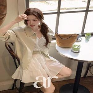 (페미닌무드/바지안감/SET) 베로나 레이스 블라우스 캉캉 미니 스커트 투피스 세트 st