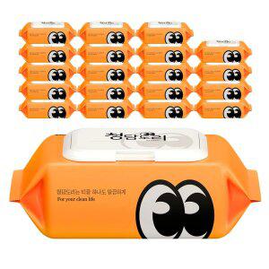 청담도리 시그니처 오렌지 휴대용 물티슈 60gsm 신생아 캡형  20매 20팩