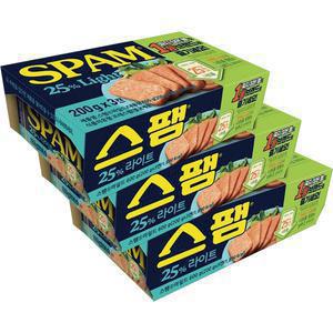 [CJ] 스팸 25% 라이트 200g, 3입, 3개