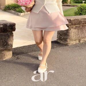 (MADE/살랑여리템/허벅지군살커버핏) 레피나 A라인 레이어드 미니 스커트 sk7607
