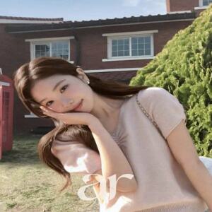 (여름니트) 퍼프 소매 셔링 반팔 울 니트 nt5517