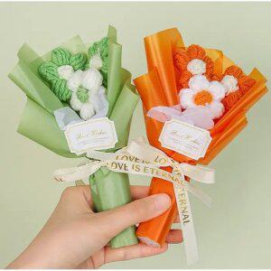 J2K 미니 니트꽃다발 조화 생일 선물 졸업식 뜨개꽃 기념일