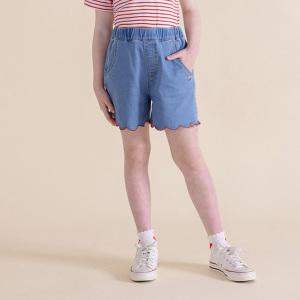 [아이러브제이] 에스빌 데님 스칼럽 4부 팬츠 JXUPT19